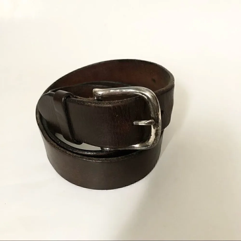 Fossil brown leather belt with square buckle
